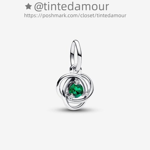 Pandora May Royal Green Eternity Circle Dangle Charm - Picture 1 of 2